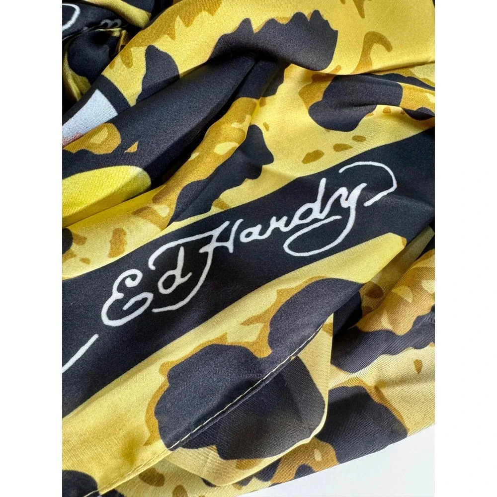 Ed Hardy Scarf Skull‎ Love Kills Slowly Leopard Print Polyester Fashion